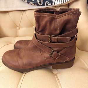 Ladies Brown Suede Boots, Size 10